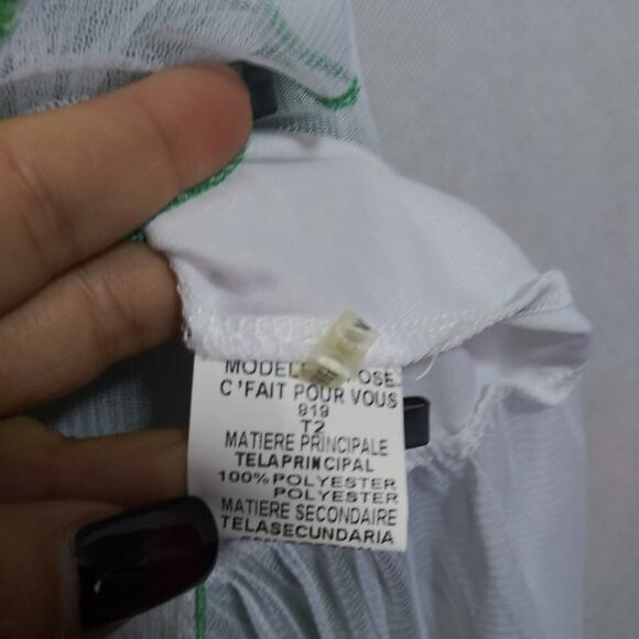 C'Fait Pour Vous Paris Green Abstract Layered Asymmetrical Fairy Boho Dress 2 - Picture 10 of 15